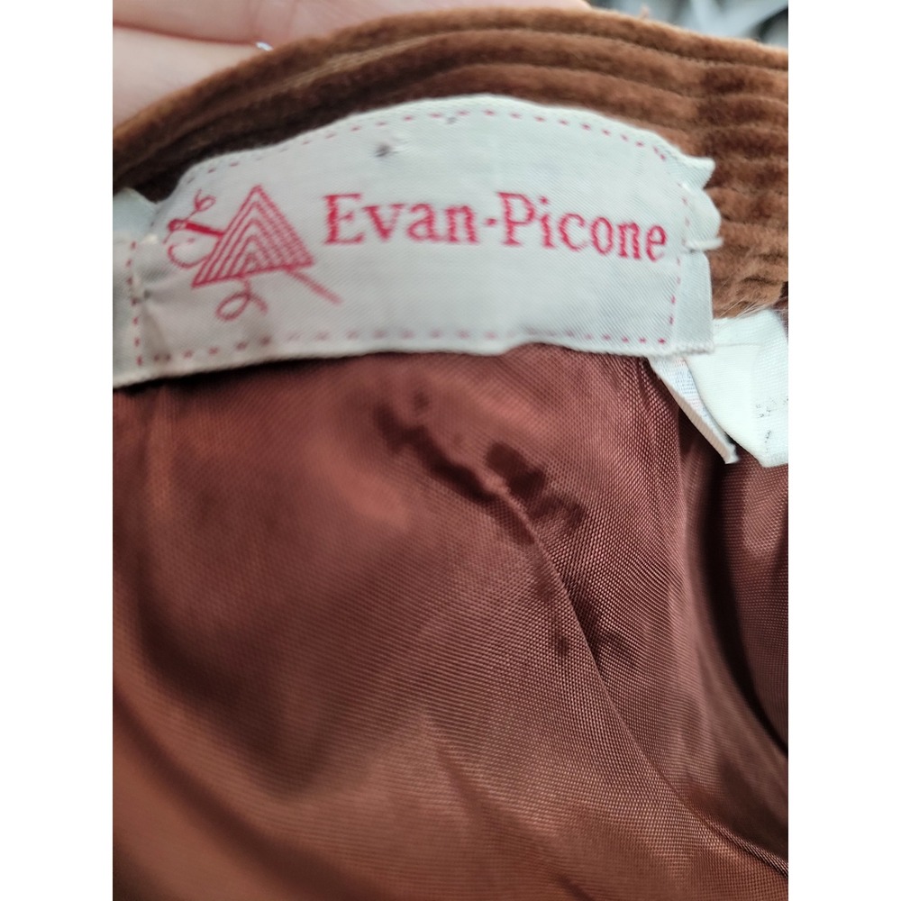Evan-Picone‎ Vintage Brown Corduroy Midi Skirt High Waist A-Line 29W - Picture 6 of 7